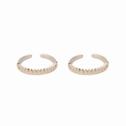 Silver 92.5 Textured Wave Adjustable Toe Ring