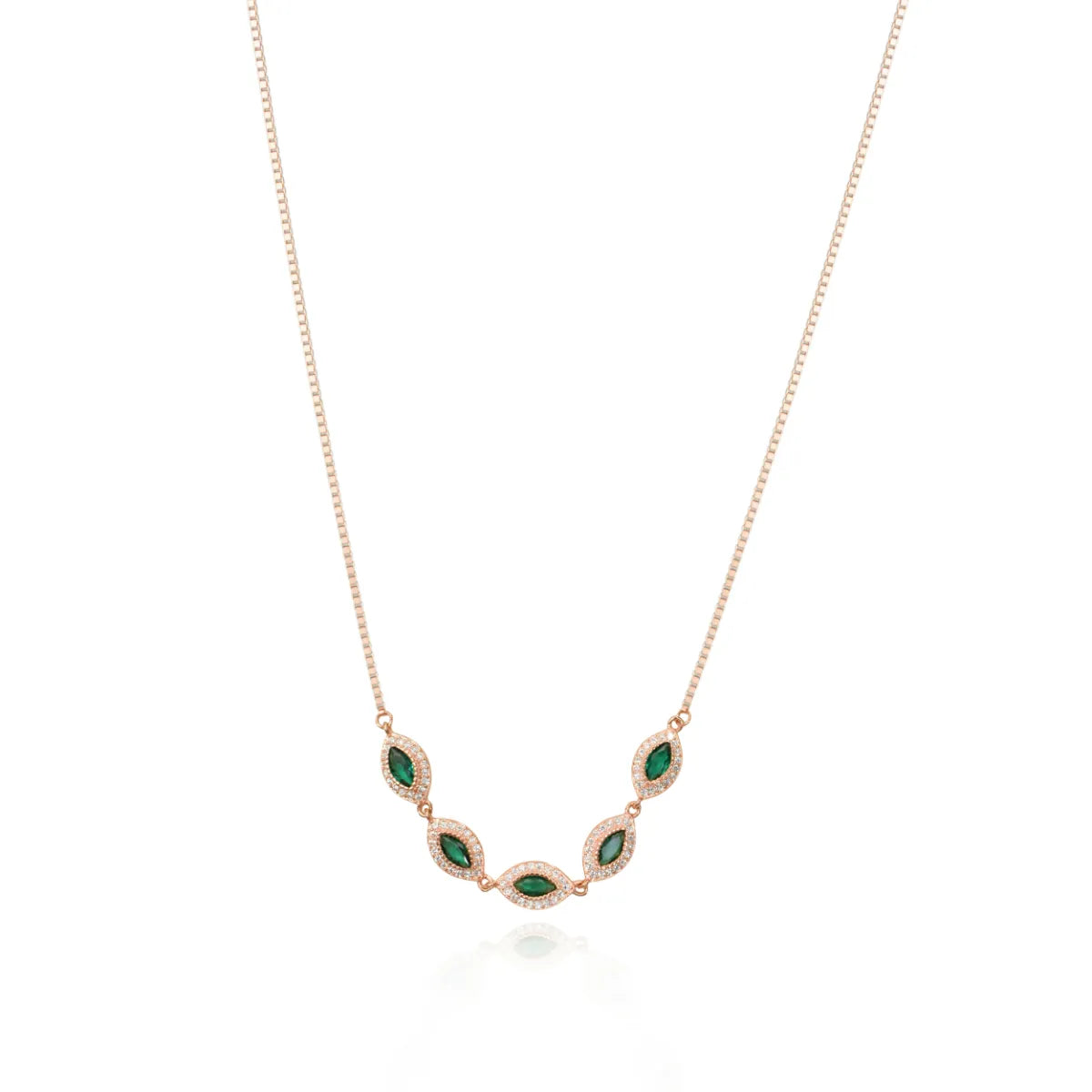 Emerald Whisper Charm Necklace - 925 Silver