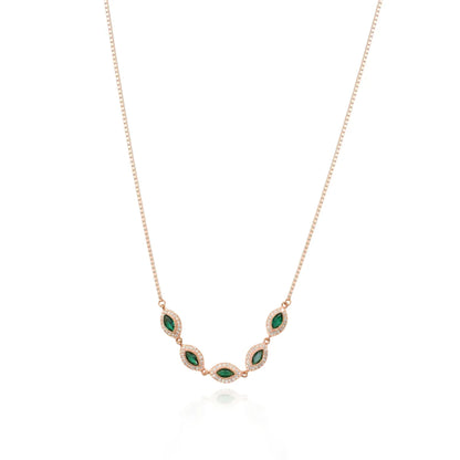 Emerald Whisper Charm Necklace - 925 Silver