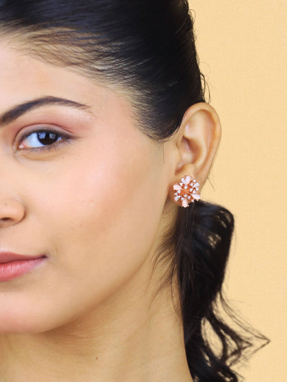 The Rosé Radiance Burst Studs - 925 Silver