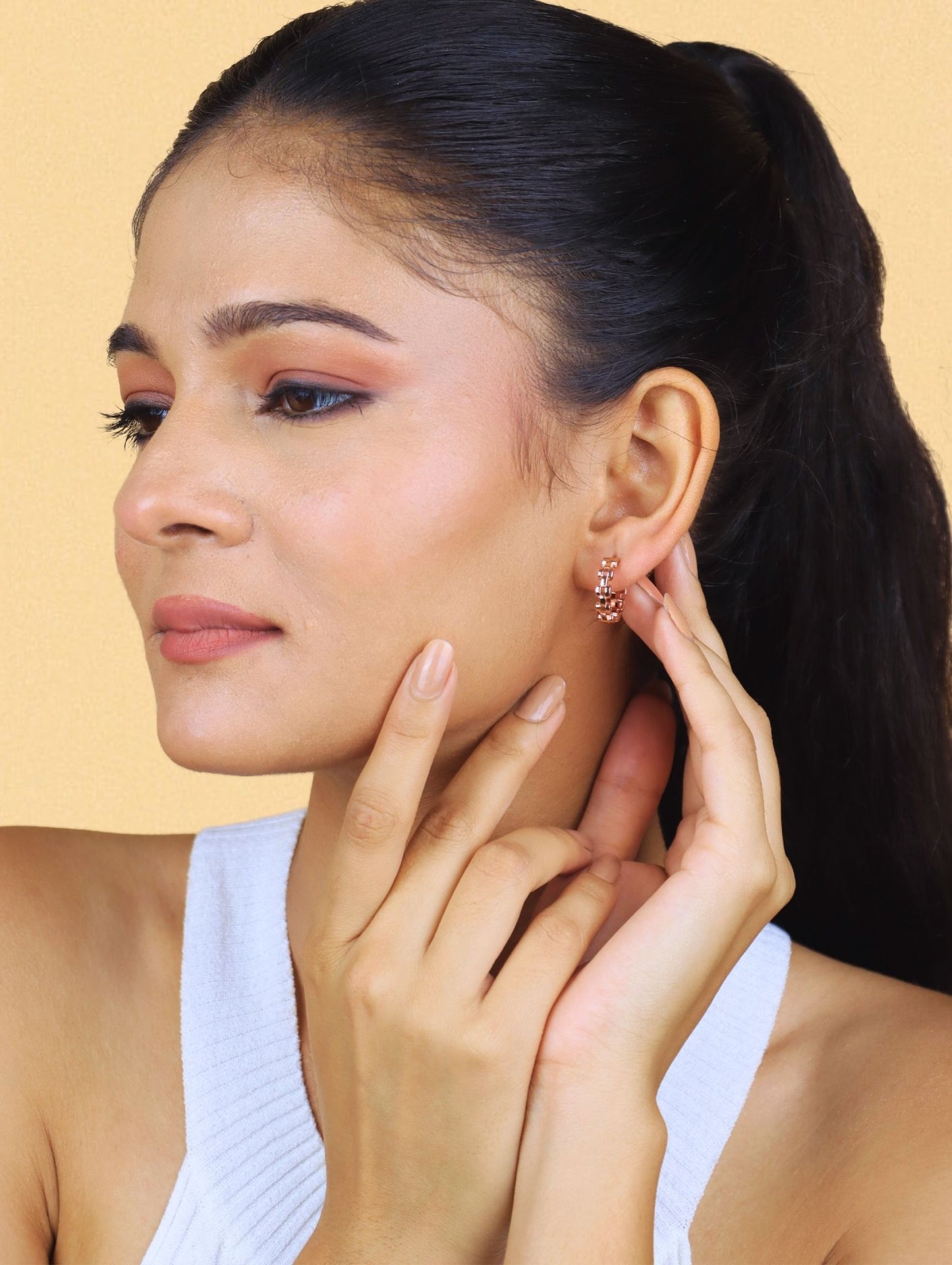 Statement Crossover Sparkle Hoops - 925 Silver