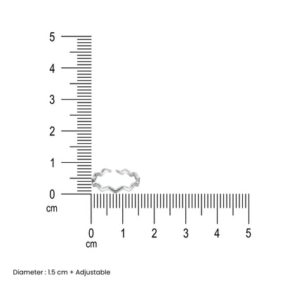 Wave Rhythm 925 Silver Adjustable Toe Ring