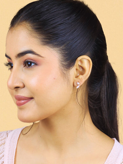 The Foxy Grace Rose Gold Studs - 925 Silver