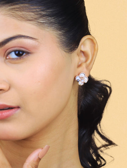 Mother of Pearl Earrings - 925 Silver