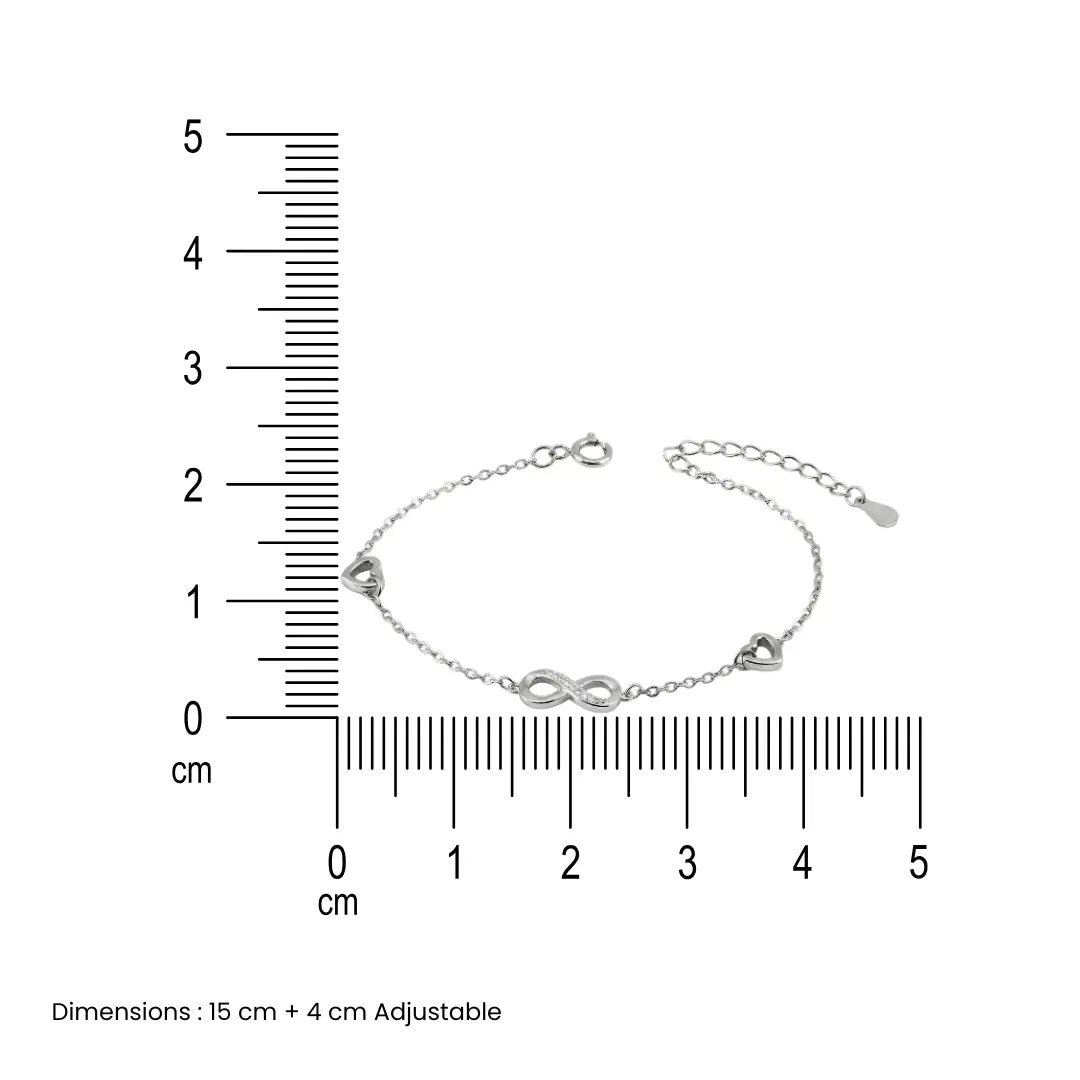 Eternal Hearts Infinity Bracelet - 925 Silver