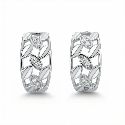 Luna Vine Silver Hoops Earrings  - 925 Silver