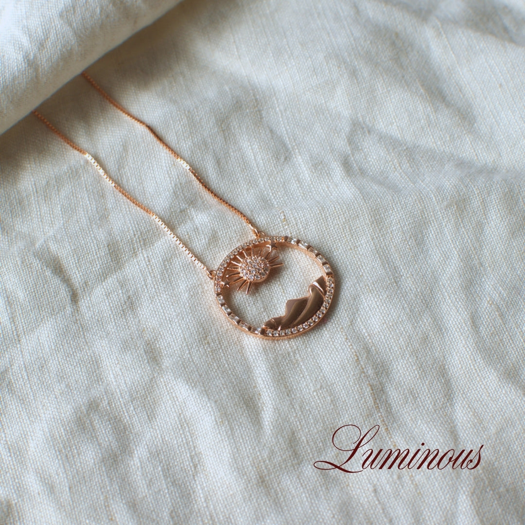 Sunrise Horizon Rose Gold Necklace