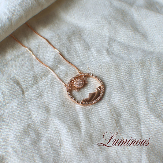 Sunrise Horizon Rose Gold Necklace