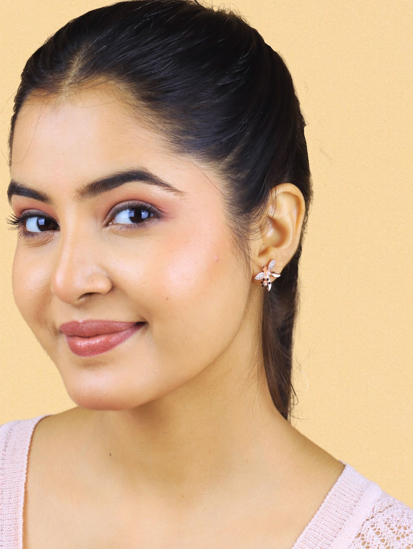 The Fleur Noire Studs - 925 Silver