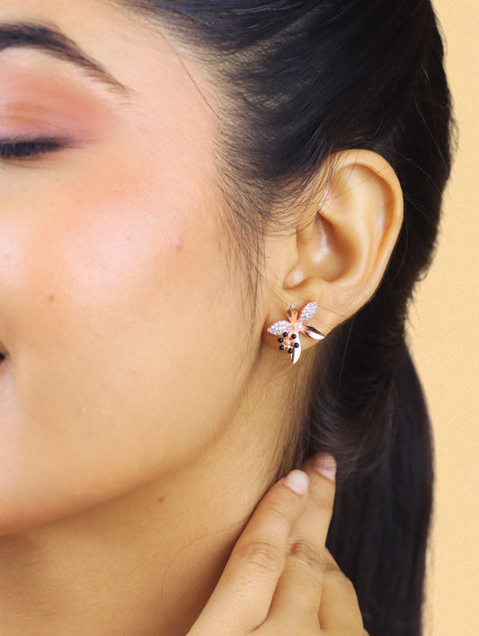 The Fleur Noire Studs - 925 Silver