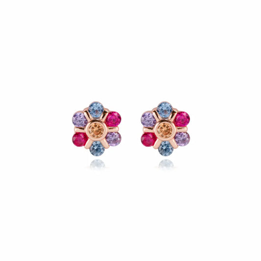 Kaleidoscope Bloom 925 Silver Multi-Stone Studs