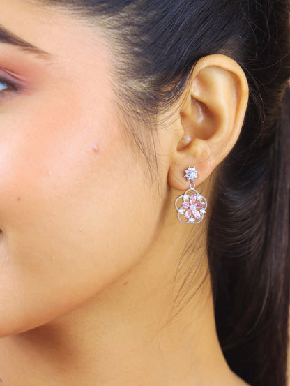 The Celeste Bloom Drop Earrings - 925 Silver
