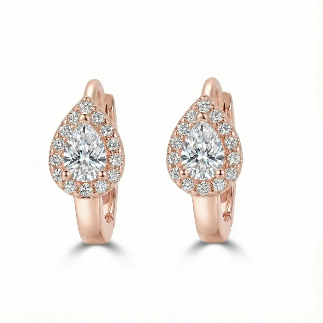 Celeste Droplet Hoops Earrings  - 925 Silver