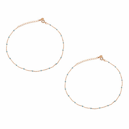 The Serene Silver Rose Anklets