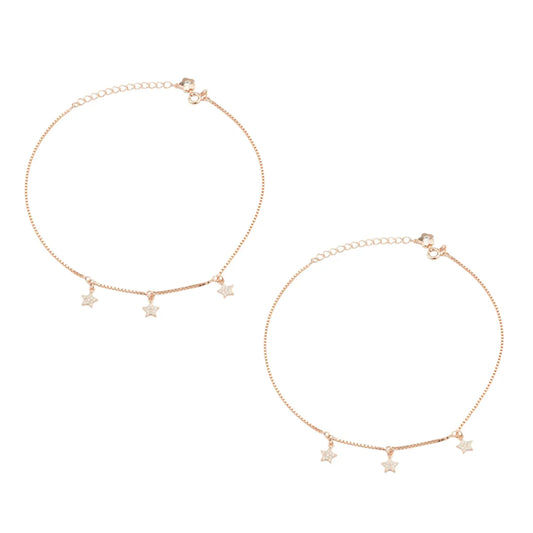 Silver Starlight Anklets