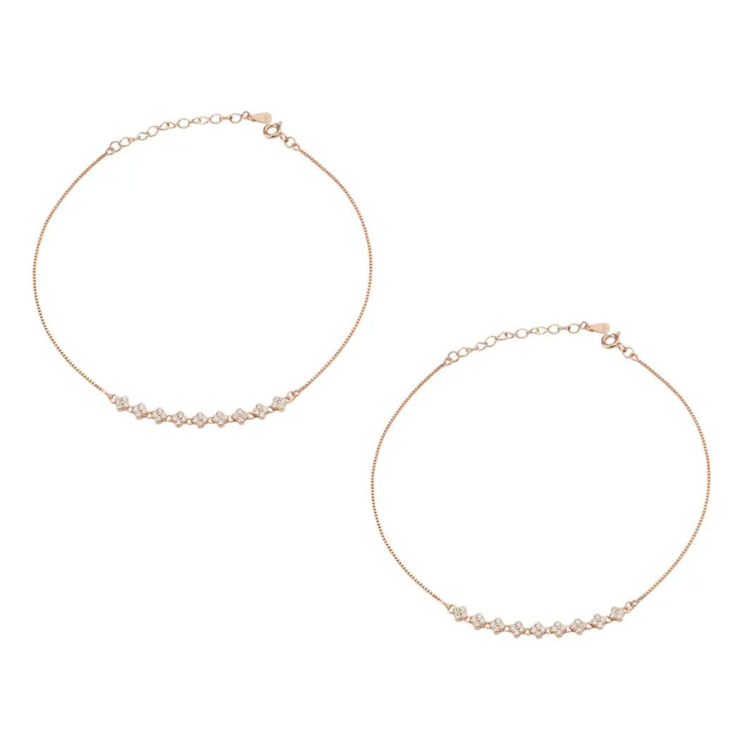 Silver Radiance Anklets