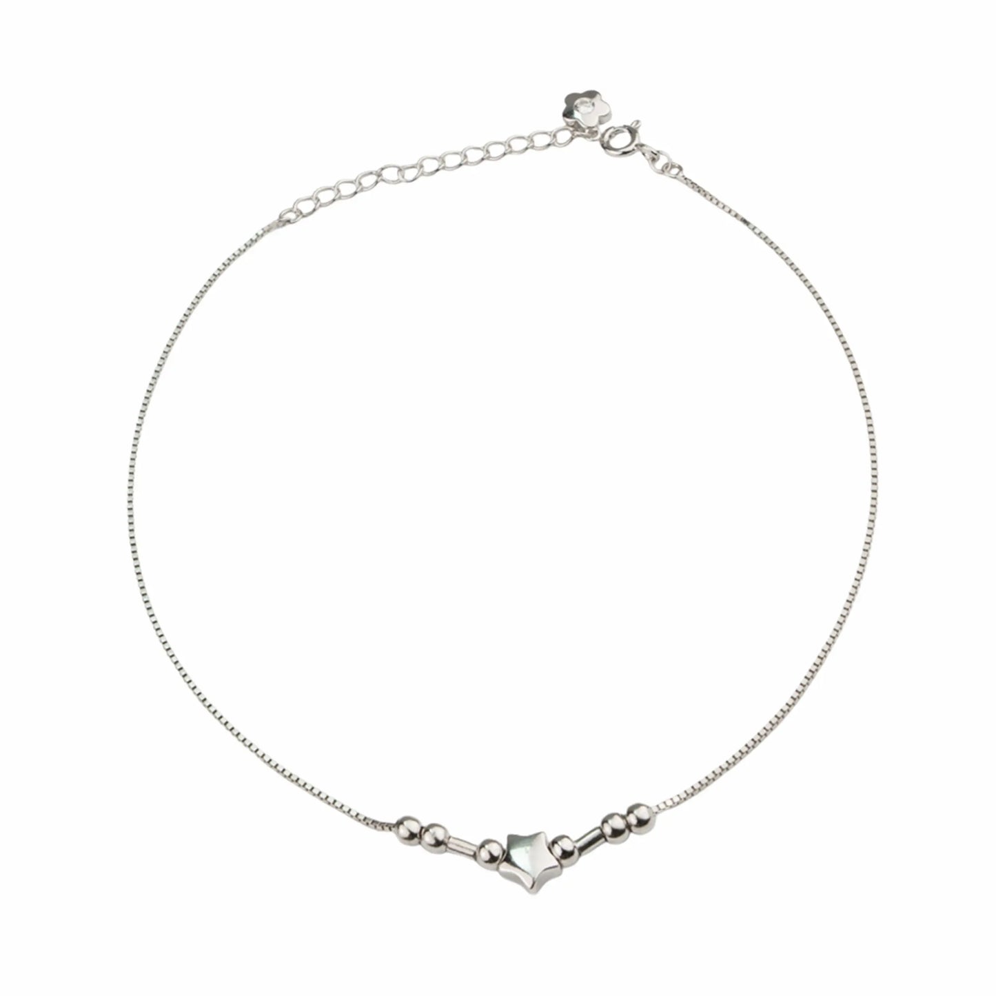 The Ethereal Silver Heart Anklets