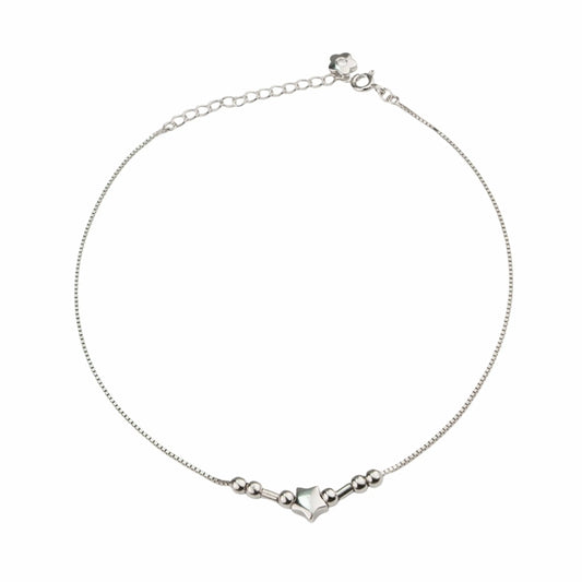 The Ethereal Silver Heart Anklets