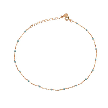 The Serene Silver Rose Anklets