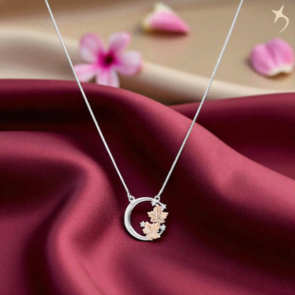 Autumn Crescent Necklace - 925 Silver