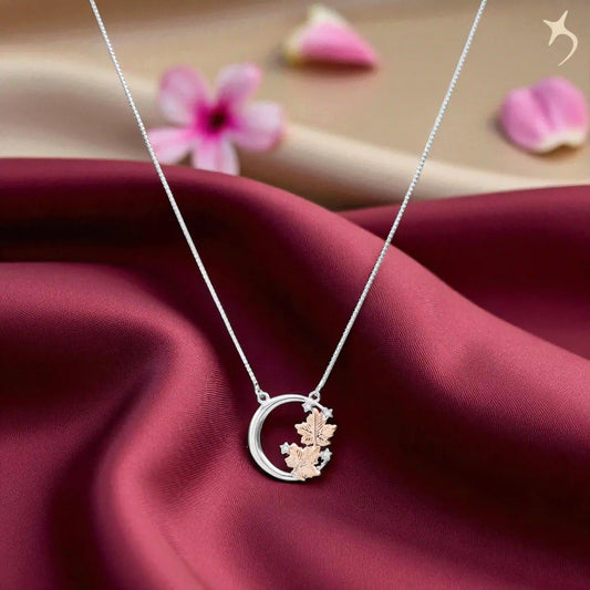 Autumn Crescent Necklace - 925 Silver