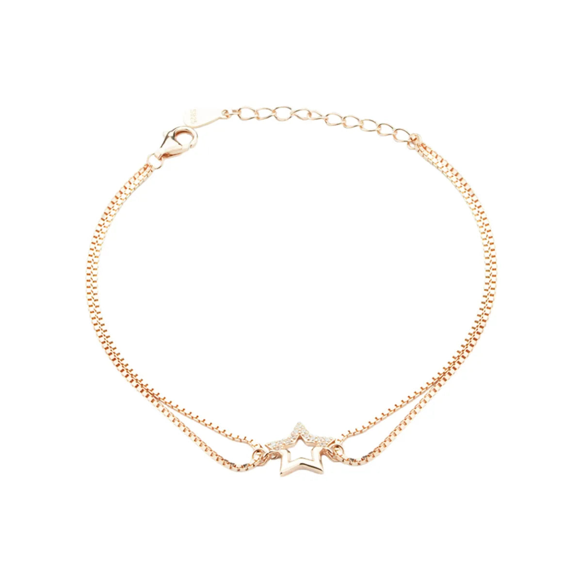 Stellar Charm Rose Gold Silver Bracelet