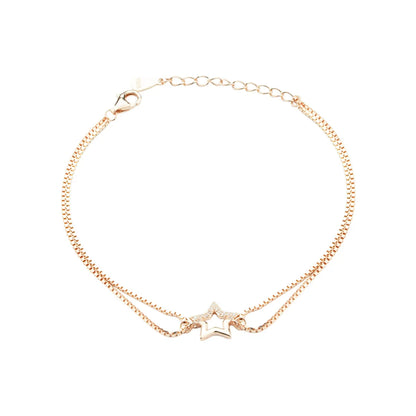 Stellar Charm Rose Gold Silver Bracelet