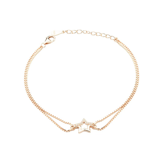 Stellar Charm Rose Gold Silver Bracelet