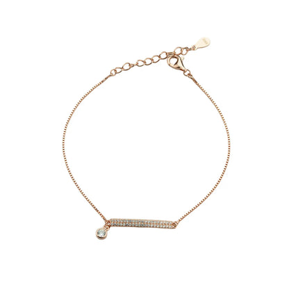 Radiant Bar Rose Gold Silver Bracelet