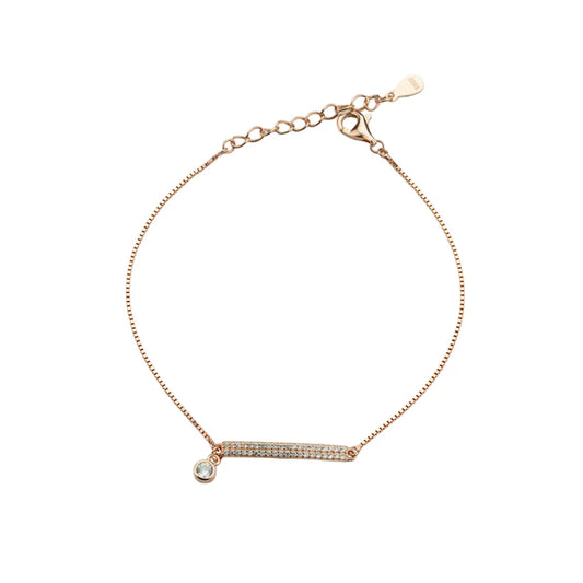 Radiant Bar Rose Gold Silver Bracelet