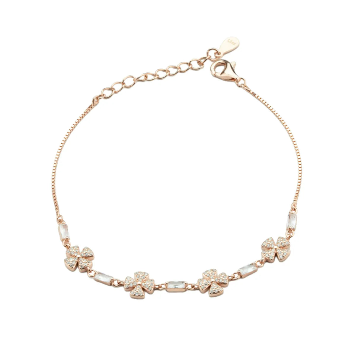 Blossom Charm Rose Gold Silver Bracelet