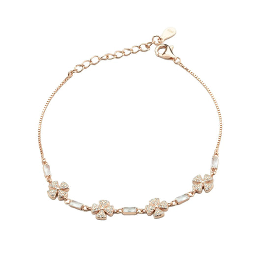 Blossom Charm Rose Gold Silver Bracelet