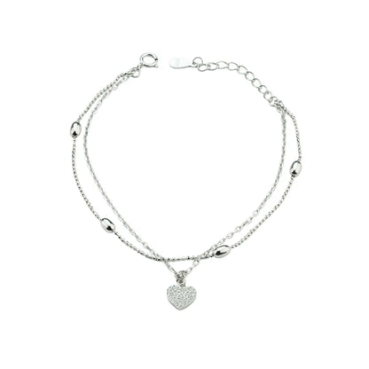 Heart’s Elegance Rhodium Silver Bracelet