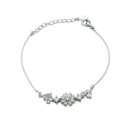 Celestial Bloom Rhodium Silver Bracelet