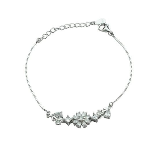 Celestial Bloom Rhodium Silver Bracelet