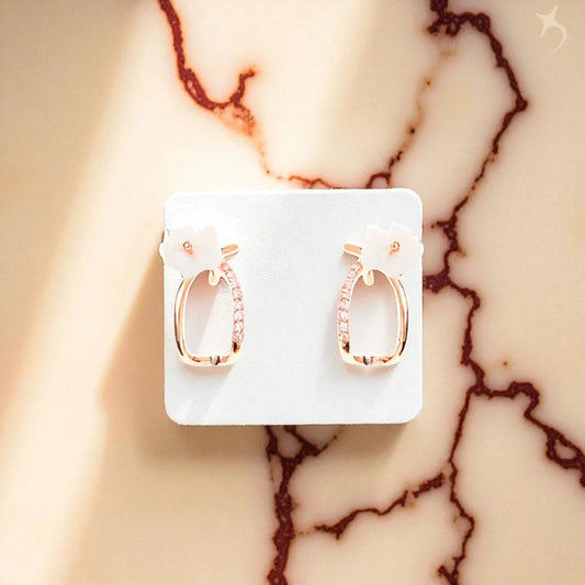 Blush Bloom Hoops - 925 Silver