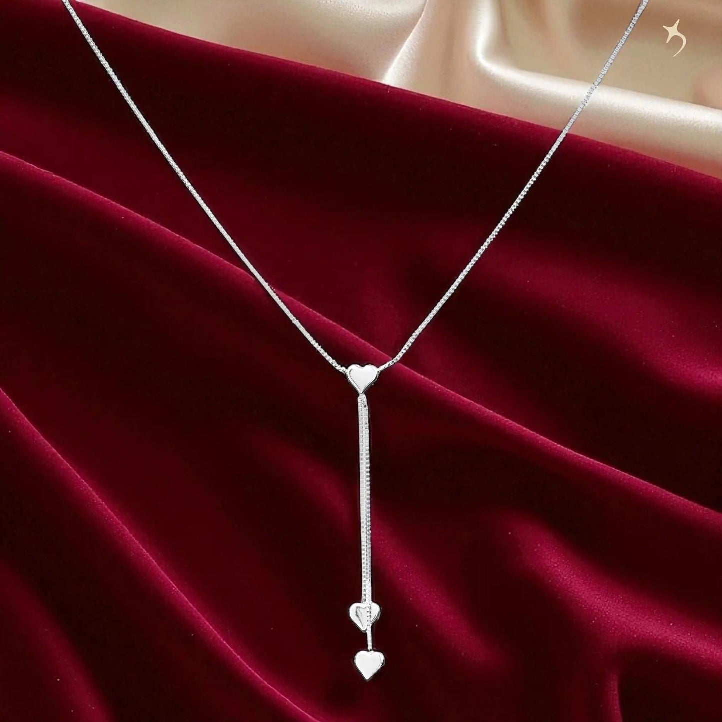 Cascade of Hearts Necklace - 925 Silver