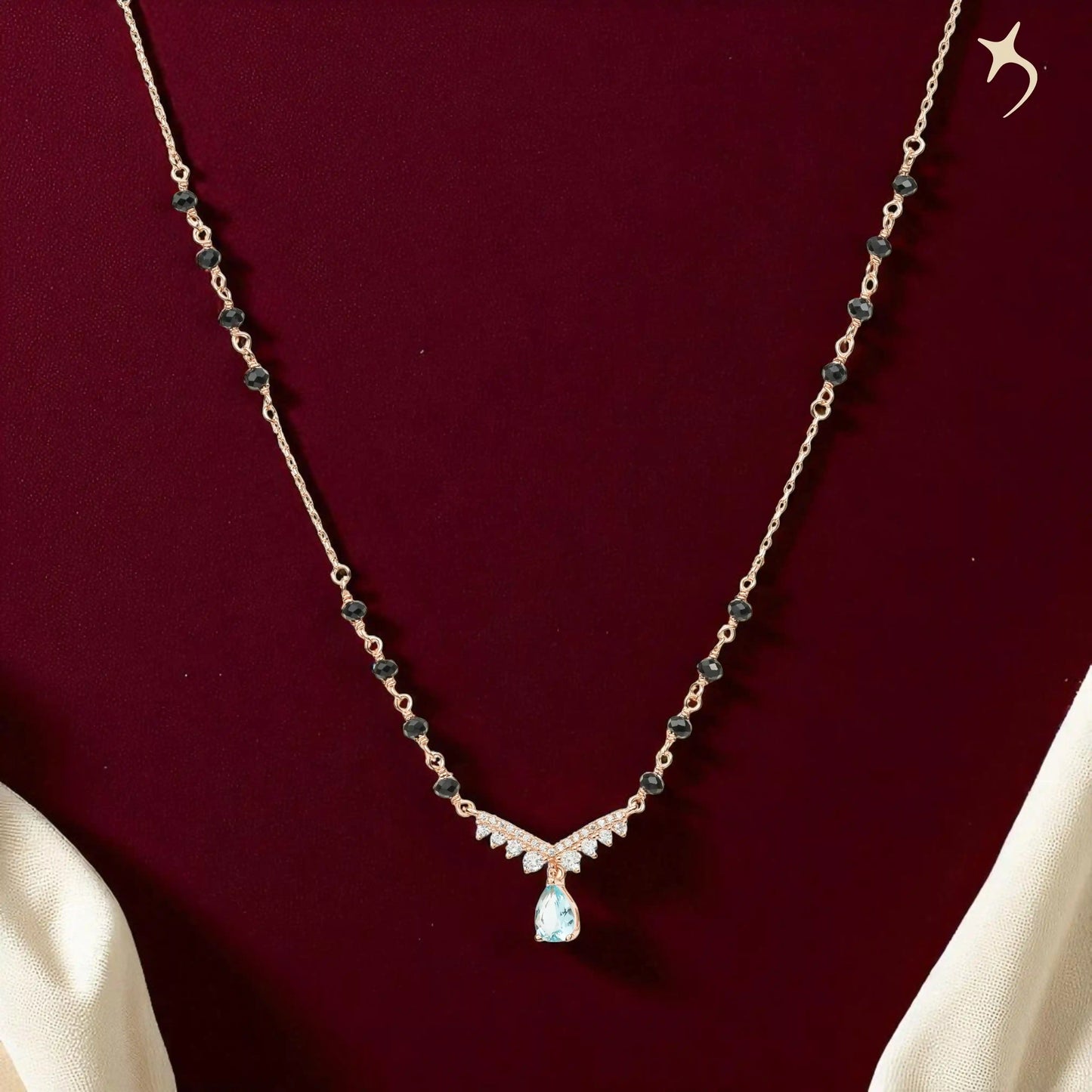 Celeste Drop Mangalsutra Necklace - 925 Silver
