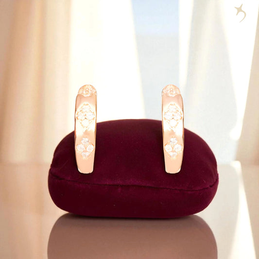 Celeste Rose Gold Huggie Hoops - 925 Silver