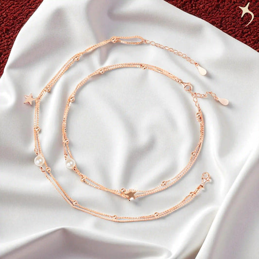 Celestial Charm Rose Gold Anklet
