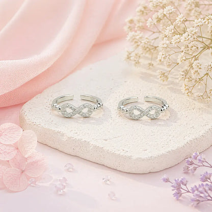Silver 92.5 Infinity Spark Toe Ring