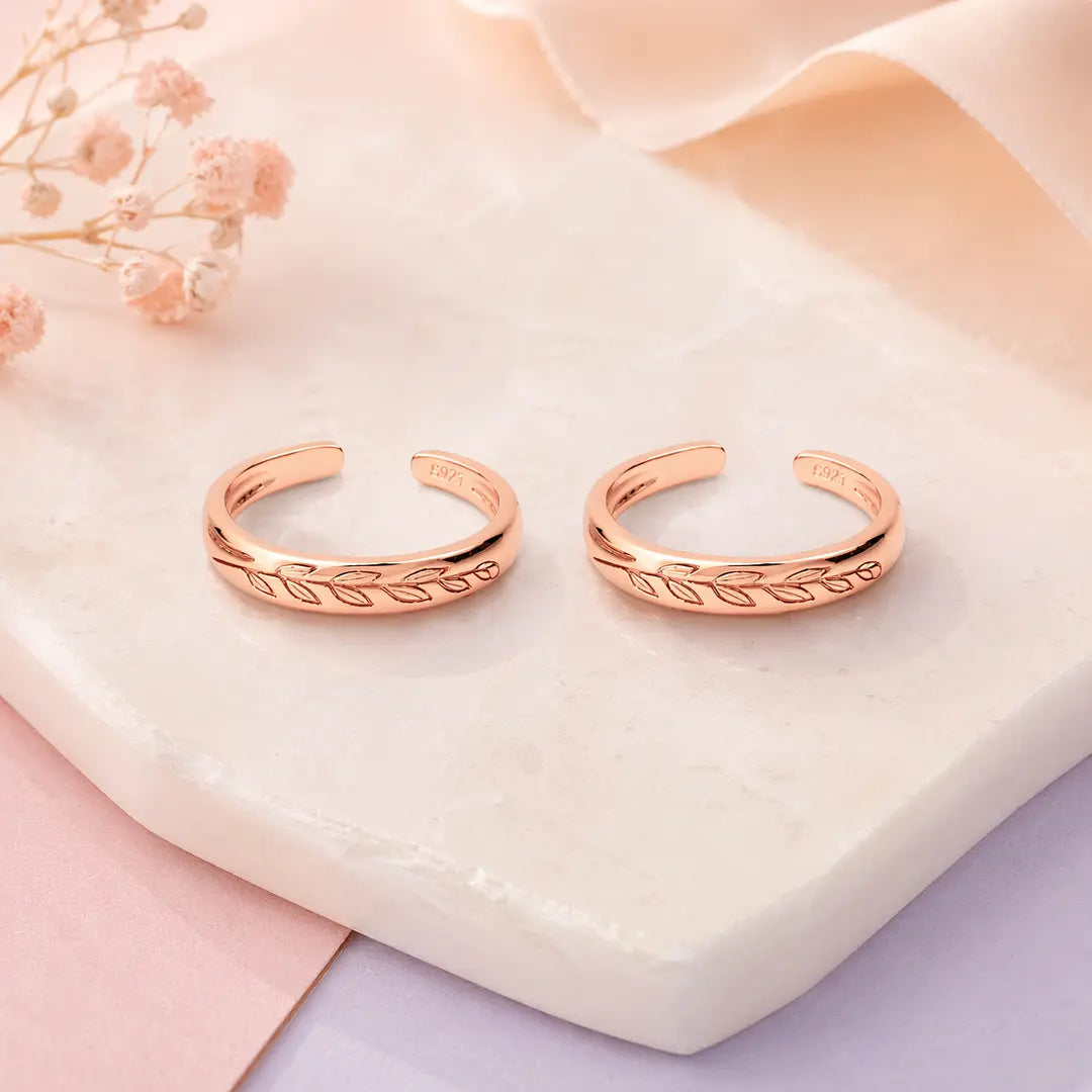 Leafline 925 Silver Adjustable Toe Ring