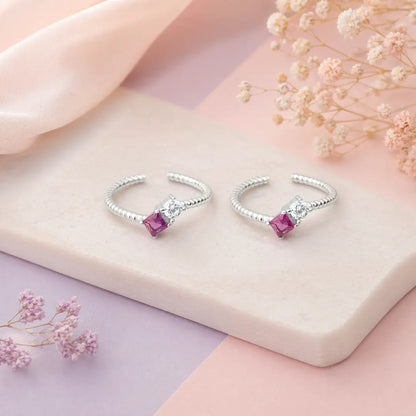Blush Prism 925 Silver Toe Rings