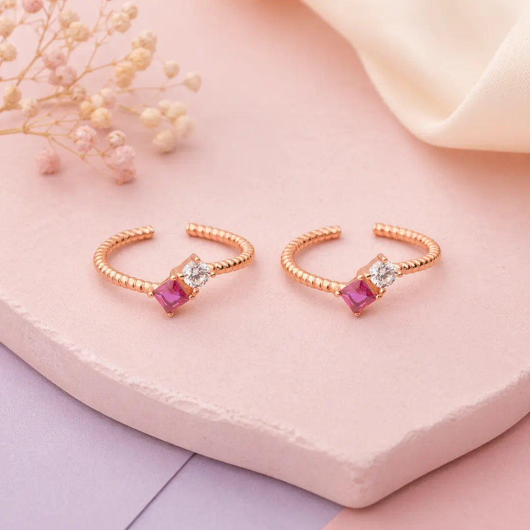 Blush Prism 925 Silver Toe Rings