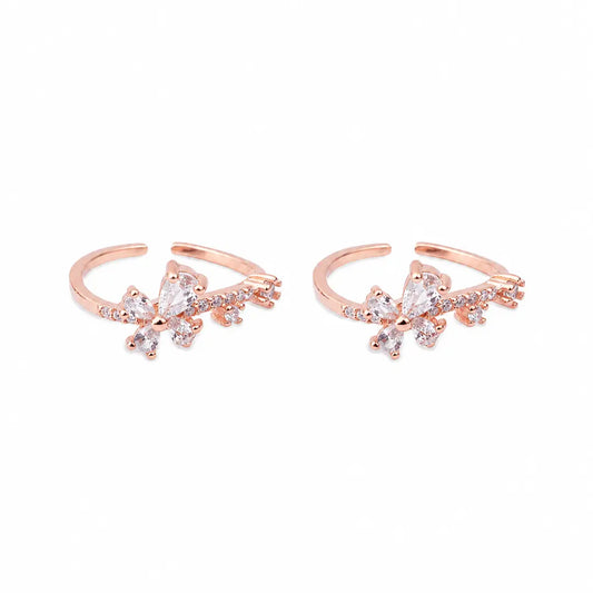 Blossom Spark 925 Silver Rose Gold Adjustable Toe Ring