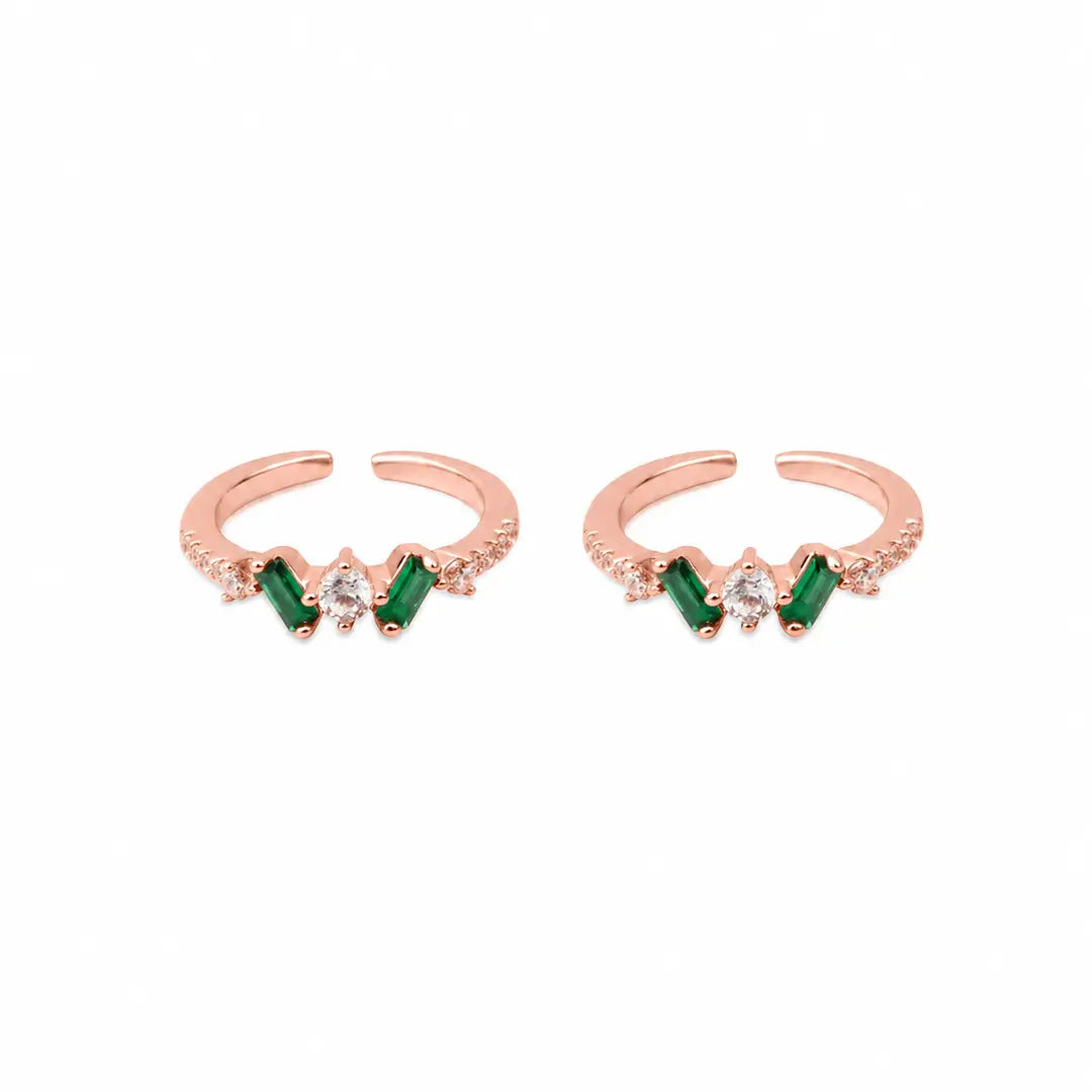 Emerald Grace  Adjustable Toe Ring-925 Silver
