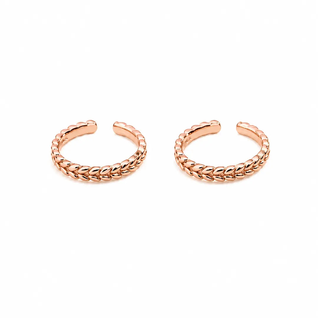 Elegant Leaf Curve 925 Silver Adjustable Toe Ring