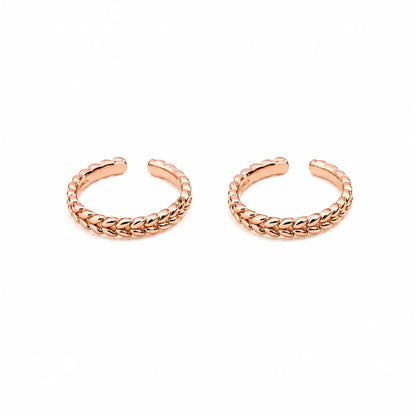 Elegant Leaf Curve 925 Silver Adjustable Toe Ring