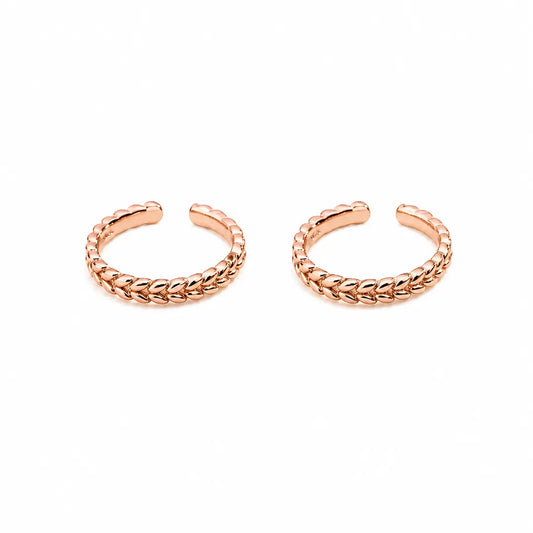 Elegant Leaf Curve 925 Silver Adjustable Toe Ring
