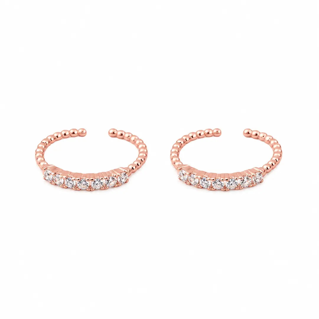Celestia Bloom  Adjustable Toe Ring (Rose Gold Finish)-92.5 Silver